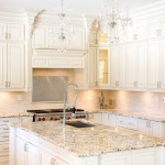 White Interior Kitchen Remarkable White Interior Of Contemporary Kitchen With Crystal Chandeliers Furnished With Kitchen Island Equipped By Sink And Completed With Oven Range And Best Kitchen Kitchen Best Kitchen Countertops: Selecting The Best