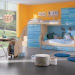 Yellow Accent Matched Remarkable Yellow Accent Wall Color Matched With Blue Furniture Of Boys Bedroom Ideas Completed With Twin Bunk Bed Combined By Drawers Cabinets And Furnished With Desk Plus White Chair Bedroom Boys Bedroom Ideas: The Important Aspects