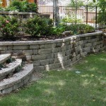 Wall Design Stone Retaining Wall Design Decorated With Stone Material And Green Garden Design Using Small Outdoor Staircase Ideas Garden Retaining Wall Design To Create Beautiful Natural Landscaping Idea In The Yard
