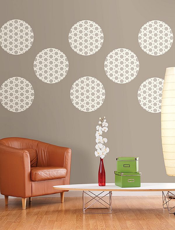 Shaped Diy On Round Shaped DIY Wall Decor On Grey Wall Paint And Armchair Facing Tiny Table Decoration DIY Wall Decor That You Can Apply