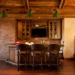 Interior Design Space Rustic Interior Design In Bar Space Using Wooden Bar Table And Cabinet Combined With Small Wooden Bar Stools Ideas Interior Design Rustic Interior Design With Nature’s Fusion Charm