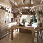 Interior Design Decorated Rustic Interior Design In Kitchen Decorated With Wooden Kitchen Cabinet And Wooden Kitchen Table Completed With Marble Flooring Interior Design Rustic Interior Design With Nature’s Fusion Charm