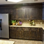 Kitchen Cabinet Made Rustic Kitchen Cabinet Refacing Design Made From Wooden Material Combined With Cream Marble Countertop And Concrete Tile Flooring Kitchen Cabinet Refacing For Totally Different Look