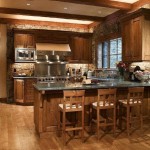 Kitchen Featured Beam Rustic Kitchen Featured Exposed Wooden Beam Also Stone Accent Wall And Cozy Barstools Plus Steel Backsplash Behind Stove Idea  Awesome Designs From Rustic Kitchen Ideas 