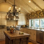 Small Island Metal Rustic Small Island And Black Metal Chandelier Feat Beautiful Bay Window Curtain Plus Vaulted Ceiling In Country Kitchen Idea Kitchen Updating Contemporary Kitchen With Lovable Country Ideas
