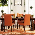 Dining Room 6 Rusting Dining Room Furniture Tables 6 Design Ideas With Exciting Orange Colored Chairs Design And Classy Dark Brown Wooden Table Ideas Also Fresh Bowl Of Fruit And Flower Vase Idea Dining Room Modern Dining Room Furniture Design