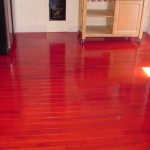 Red Hardwood In Shiny Red Hardwood Floor Color In Kitchen Area Equipped With Cart Cabinet And Electric Stove  House Designs  Why You Should Have One Of These Breathtaking Hues For Your Hardwood Floors 