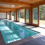 Rectangular Indoor And Simple Rectangular Indoor Swimming Pool And Wooden Ceiling Design Feat Contemporary Sliding Glass Door Idea Pool  Modern Home Design With Indoor Swimming Pool 