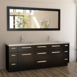 Rectangular Wall Double Simple Rectangular Wall Mirror Over Double Sink Vanity With Black Pull Out Storages Set In Brown Bathroom Design Bathroom  Double Function From Double Sink Vanity 