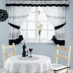 Wooden Kitchen French Simple Wooden Kitchen Chairs Near French Window With Black And White Floral Curtains Decor Kitchen 20 Elegant And Beautiful Kitchens With Black And White Curtains