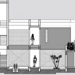 Section A House Sketch Section A Twin Coutyard House Modern Design Plan Architecture Spacious Modern Home With Large Windows On The Walls