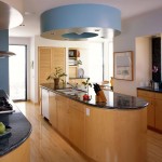 Laminate Wood With Sleek Laminate Wood Floor Combined With Stylish Kitchen Cabinet Ideas And Love Shaped Blue Ceiling Light Kitchen Marvelous Kitchen Cabinetry Designs