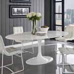 Oval Dining Marble Sleek Oval Dining Table With Marble Top Idea Plus Modern White Chairs And Gray Flooring Design Dining Room  Oval Dining Tables Perform Enchanting Tables 