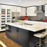 White Marble Option Sleek White Marble Kitchen Countertop Option Feat Dark Wood Floor Idea And Pretty Swivel Barstools Kitchen  Kitchen Countertop Options For Your Awesome Kitchen 