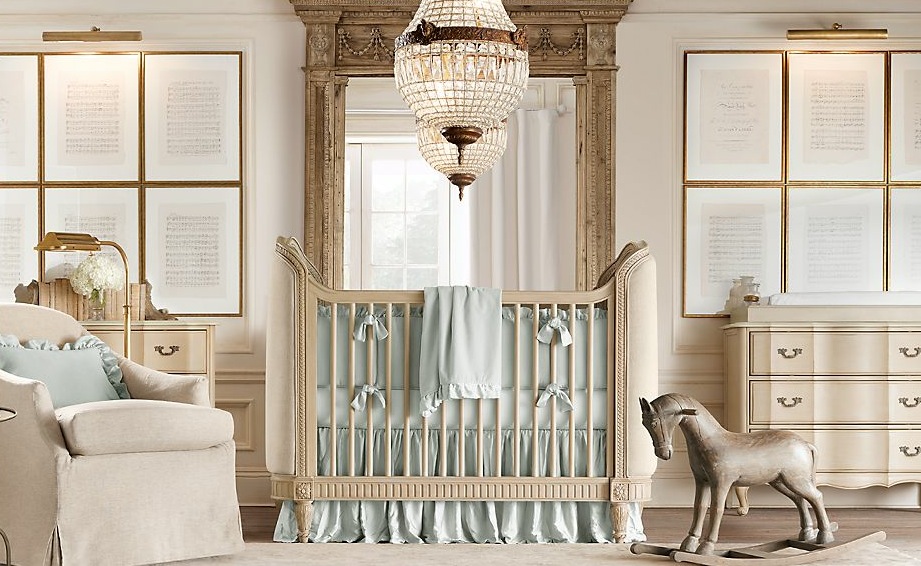 Crib Design Baby Sleigh Crib Design Also Classic Baby Boy Nursery Idea With Rocking Horse Plus Cool Chandelier And White Glider Kids Room Awesome Baby Boy Nursery Room Ideas