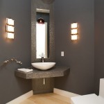 Bathroom Vanity With Small Bathroom Vanity Design Decorated With Concrete Material And White Washbasin Completed With Bathroom Pendant Lighting Bathroom Bathroom Pendant Lighting Fixtures With A Controllable Light Intensity With Your Shades