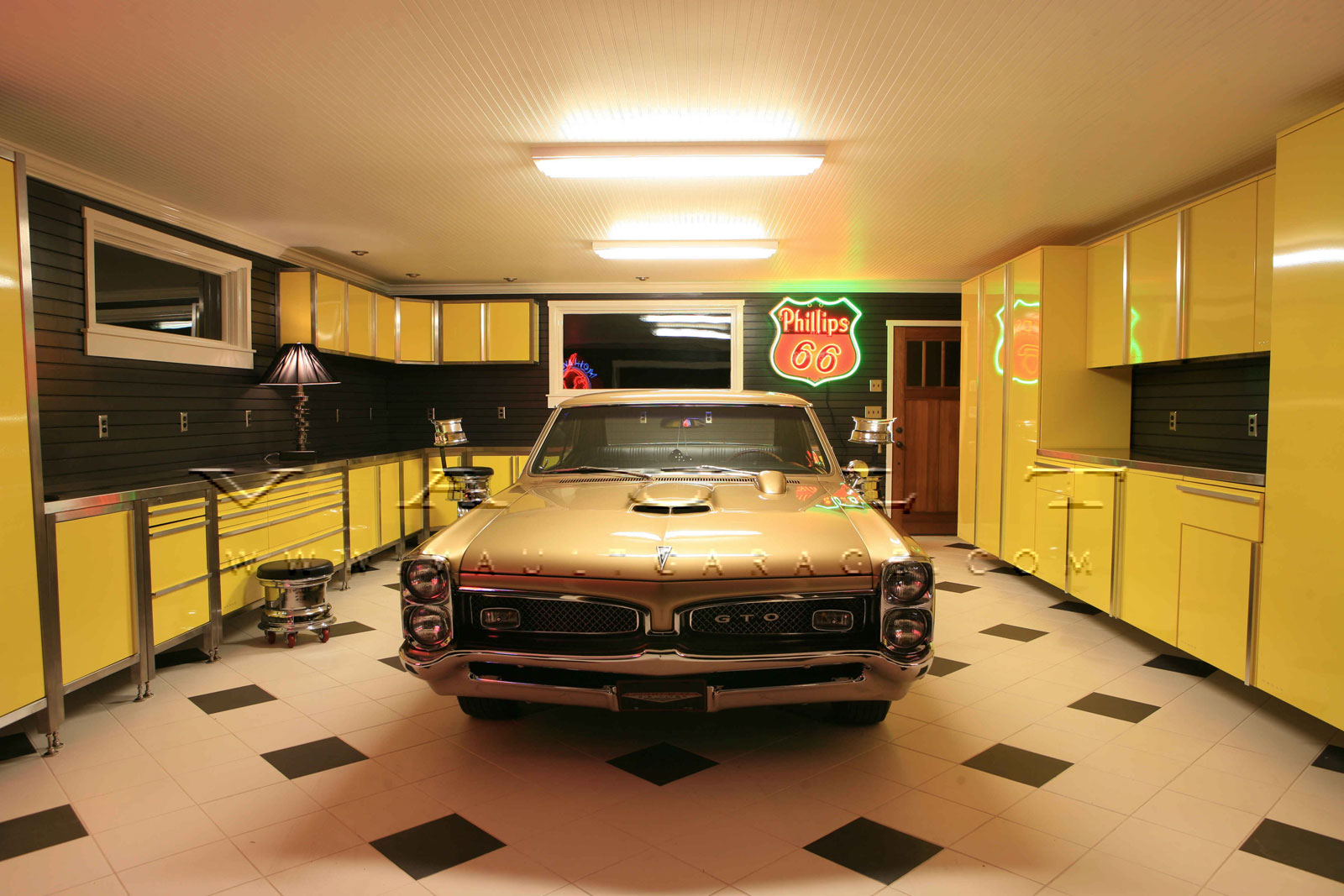 Garage Design Traditional Small Garage Design Ideas In Terrific Traditional Style Using Yellow Garage Cabinet And Concrete Flooring Design For Inspiration Decoration Garage Design Ideas With Cabinet And Hanger Compartment For The Sake Of Good Arrangement