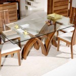 Glass Top With Small Glass Top Dining Table With Cool Wooden Leg Design Idea Feat Contemporary Chairs Furniture Set Dining Room  Small Dining Table For Minimalist Stylish Design 
