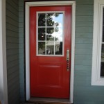 Red Front In Small Red Front Door Design In Traditional Ideas Made From Wooden Material Completed With Glass Combination For Inspiration Exterior Red Front Door As Surprising Door Design For Modern Home