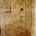 Shower Room With Small Shower Room Interior Decorated With Natural Tile Shower Designs Made From Limestone Material Finished In Traditional Touch Tile Shower Designs In Marble And Granite Types Represent The Best Natural Textures