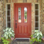Stoned Porch Succulent Small Stoned Porch With Decorative Succulent Planters In Front Red Front Door Color Between Sidelights  Colorful Front Door Colors 