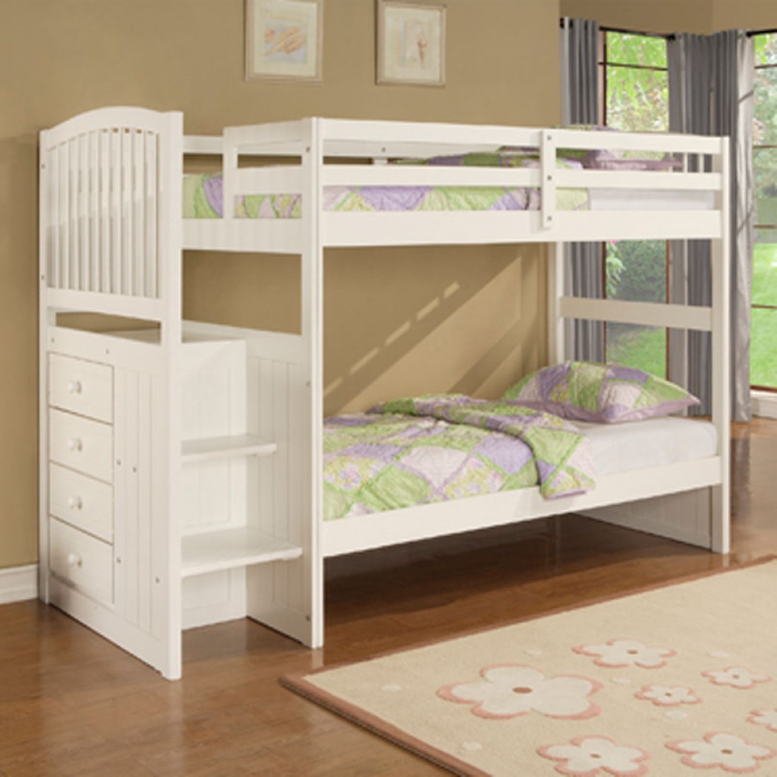 White Twin Design Solid White Twin Loft Bed Design With Beautiful Pattern Rug Ideas And Simple Storage Design With Four Drawers Kids Room 30 Functional Twin Loft Bed Design Furniture With Desk For Kids