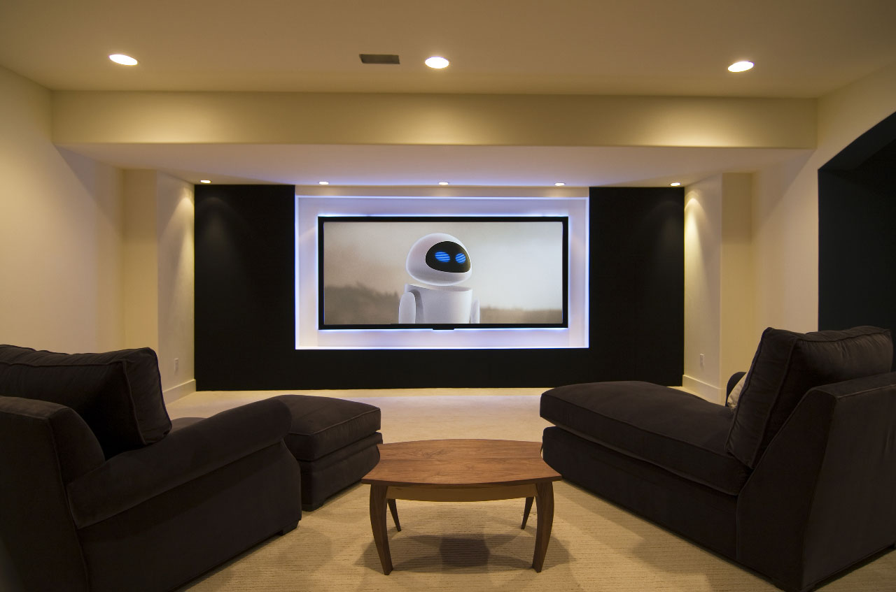 Remodeling Ideas Home Sophisticated Basement Remodeling Ideas With Small Home Cinema Room With Modern Black Sofa Bed And Wooden Coffee Table In Small Shape Design Basement Finished Basement Ideas With Decorative Style