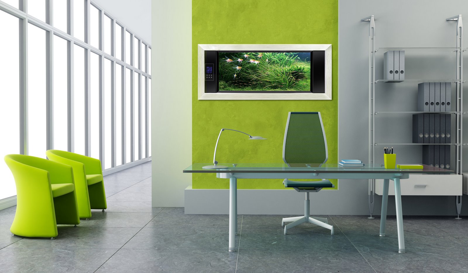 Home Office Tasteful Sophisticated Home Office Design Using Tasteful Modern Interior And Furniture With Glass Computer Desk And Green Office Chair Design Ideas Office Home Office Design Ideas For Narrow Room