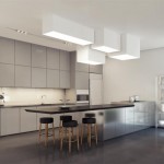 Steel Cabinets Modern Stainless Steel Cabinets Design And Modern Kitchen Ceiling Lights Feat Cozy Leather Barstools Or Long Island Table Idea Kitchen  Altering Kitchen Look Only By Wonderful Ceiling Lights 