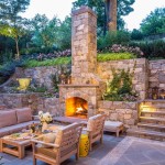 Fire Pit Vintage Stone Fire Pit Overlooking With Vintage Sofa Also Armchair Plus Coffee Table For Classic Outdoor Living Space Outdoor  Wicked Ideas For Content Leisure Time In Outdoor Living Rooms 