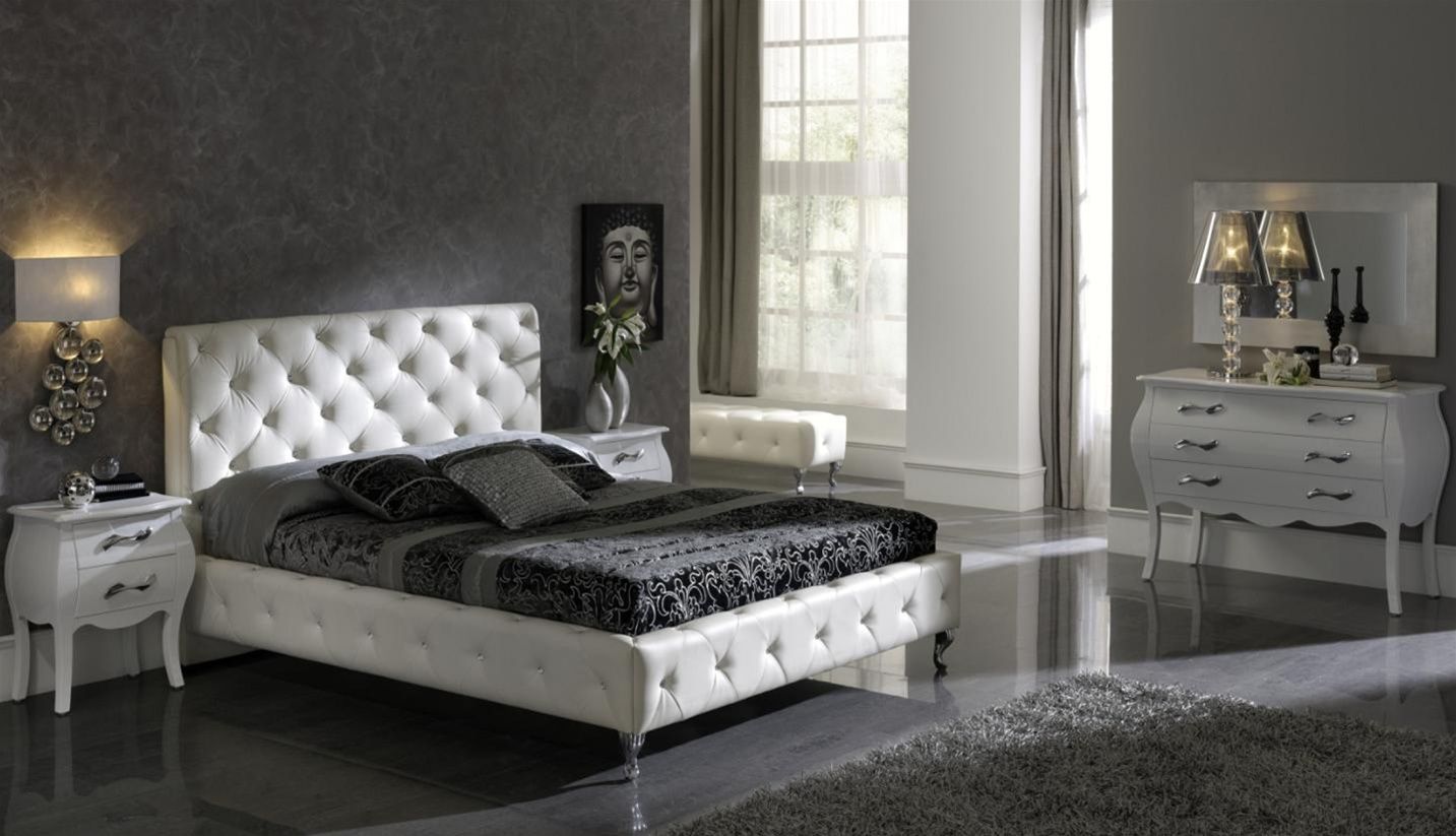 Black White With Stunning Black White Bedroom Decor With Upholstered Headboard Bed Unit And Small Bed Side Table With Pull Hardware Bedroom 23 Marvelous Black And White Bedroom Design Full Of Personality
