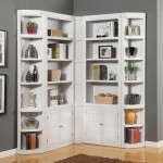 Corner With Wall Stunning Corner With Grey Painted Wall And Appealing White Bookshelf Decorating Ideas On Laminated Wooden Flooring Decoration Bookshelf Decorating Ideas Complementing Your Minimalist Seating Room