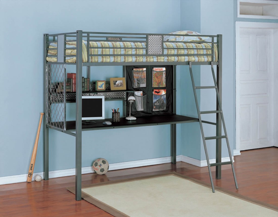 Metal Twin Ideas Stupendous Metal Twin Loft Bed Ideas With Computer Desk Units And Laminate Wooden Floors Under Square Rug Ideas Kids Room 30 Functional Twin Loft Bed Design Furniture With Desk For Kids