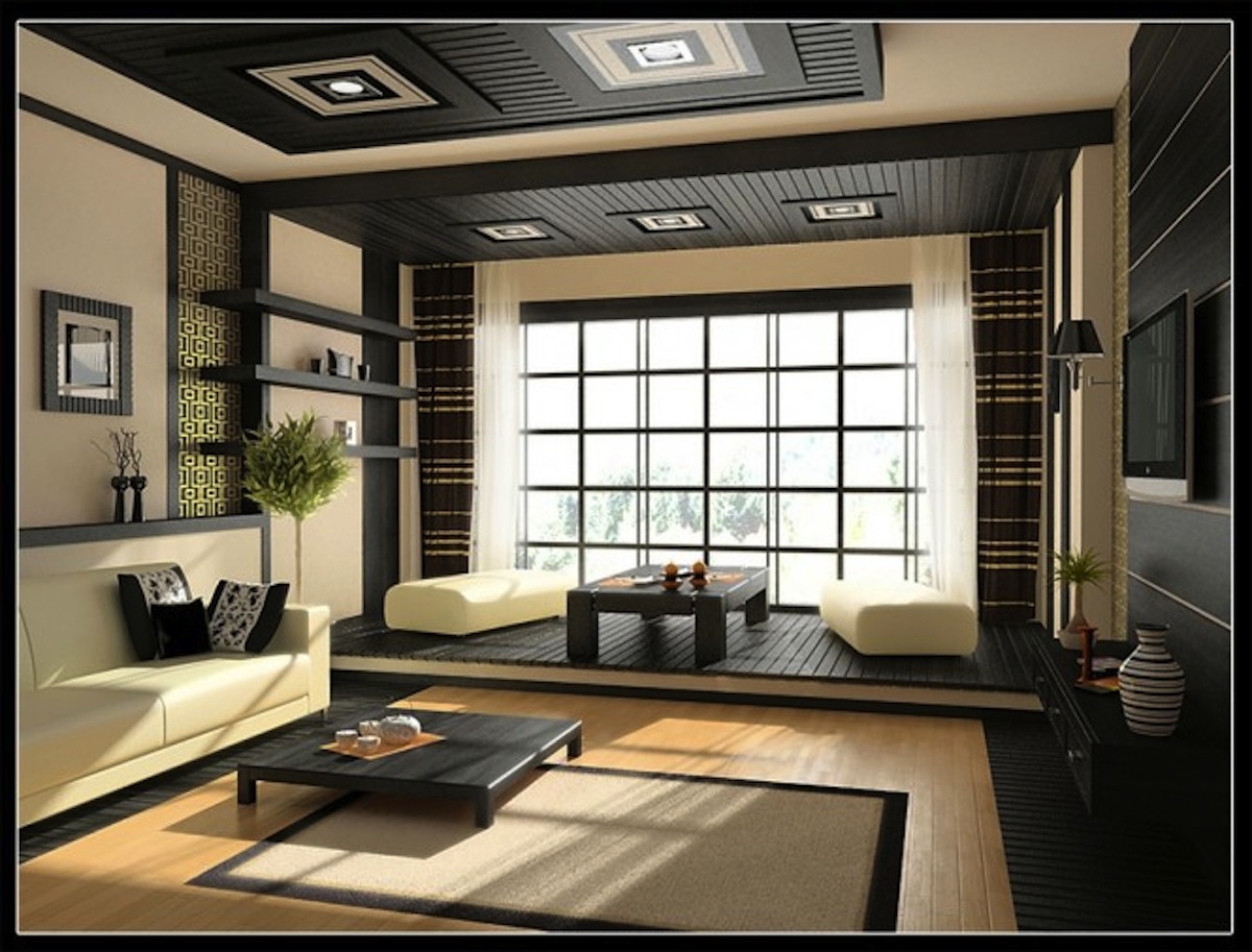Black Ceiling White Stylish Black Ceiling Decoration And White Sofa Furniture Plus Low Coffee Table With Asian Style Living Room 11 Cozy Modern Living Room Design Ideas For Families Of All Ages