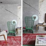 Decorative And Room Stylish Decorative And Vintage Living Room Furniture Interior Design Ideas With Red Carpet Tile White Sofa And Green Chair With High Back Ideas Apartment Stunning Concrete Home With Hip And Stylish Decorative Accessories
