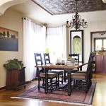 Morrocan Dining With Stylish Morrocan Dining Room Idea With Rectangular Black Dining Table Set Under Chandelier Attached On Decorative Ceiling Tile Decoration  Decorative Ceiling Tiles Present Gorgeous Ceiling 