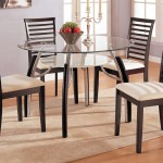 Small Round With Stylish Small Round Dining Table With Glass Top Idea Plus Rectangular Area Rug Design Also Comfy Black Chairs Dining Room  Small Dining Table For Minimalist Stylish Design 