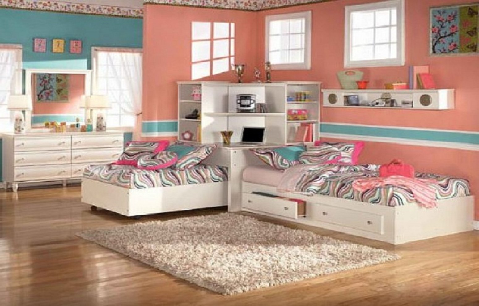 L Shaped With Superb L Shaped Bunk Beds With Organizer Headboard In Cheerful Twin Bedroom Sets Bedroom Creative Twin Bedroom Sets Ideas That Overflow With Style