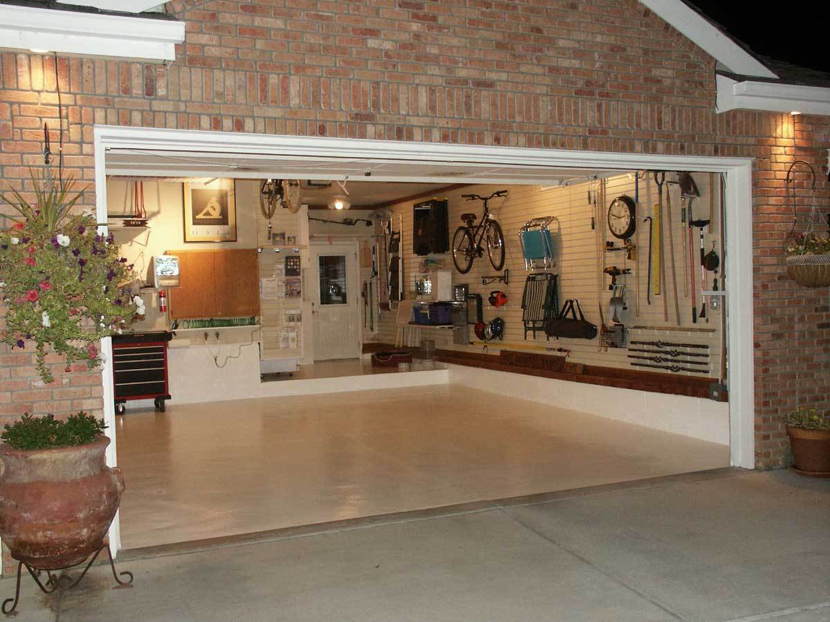 Garage Design Small Surprising Traditional Garage Design Ideas Using Small Space With Ceramic Flooring And Creative Shelving Design For Garage Inspiration Decoration Garage Design Ideas With Cabinet And Hanger Compartment For The Sake Of Good Arrangement