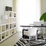 Modern Home By Topnotch Modern Home Office Furnished By Natty Shelving And Bright Seat On Stripped Carpet Office Modern Home Office To Play With Furniture And Lighting Fixtures