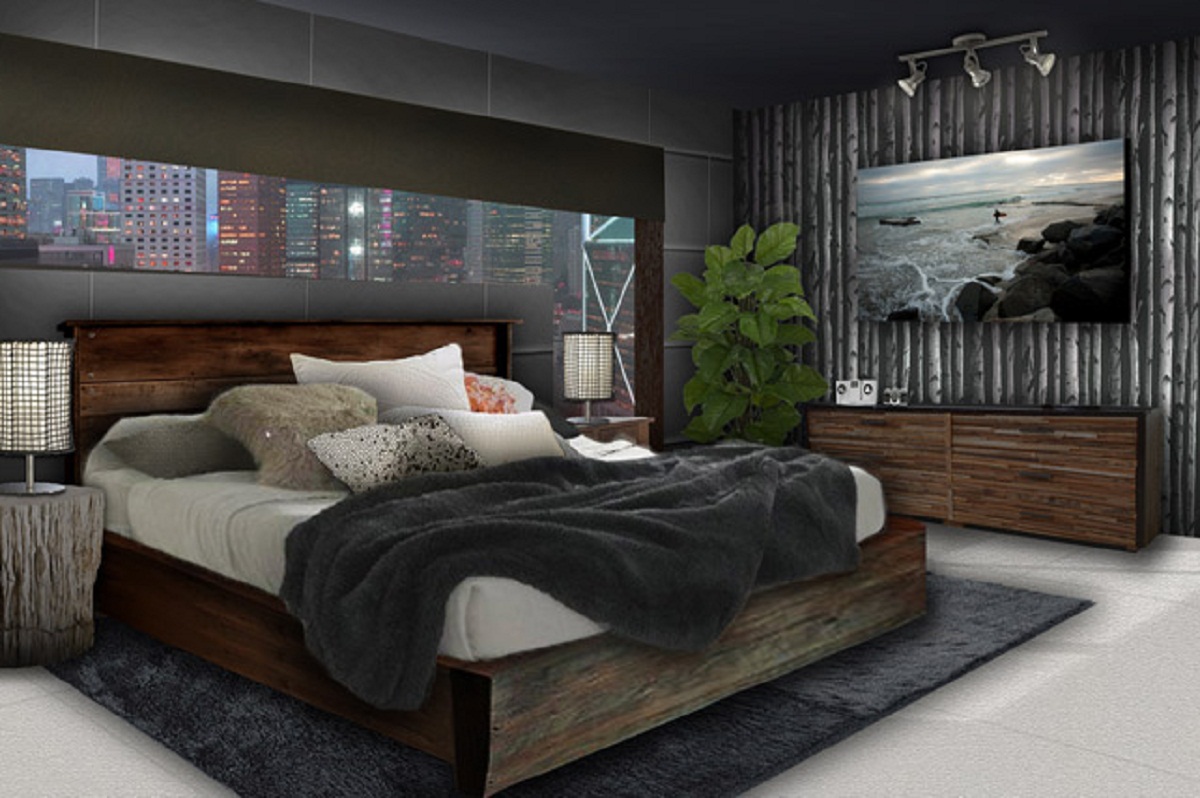 Young Mens With Topnotch Young Men's Bedroom Ideas With Wooden Drawer Under Painting Enlightened Branched Lamp Bedroom Mens Bedroom Ideas With Strong “Masculine Taste”