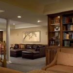 Basement Apartment Hardwood Traditional Basement Apartment Ideas With Hardwood Bookcase Room Divider And Vintage Staircase Apartment Extraordinary Basement Apartment Ideas