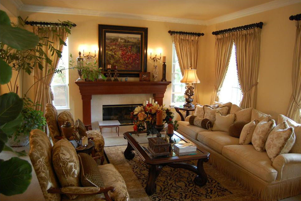 Living Room Decorated Traditional Living Room Decor Ideas Decorated With Classic Sofa Design And Traditional Fireplace Ideas For Home Inspiration Living Room Trendy Living Room Decoration For Chic Modern Home Interiors