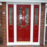 Red Front Made Traditional Red Front Door Design Made From Wooden Material Combined With Glass Material For Inspiration Exterior Red Front Door As Surprising Door Design For Modern Home