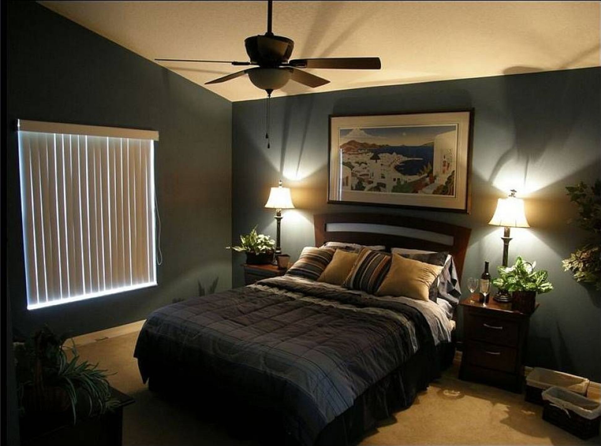 Mens Bedroom Dark Tranquil Men's Bedroom Ideas With Dark Green Painted Wall Plus A Little Bit Lighting Bedroom Mens Bedroom Ideas With Strong “Masculine Taste”