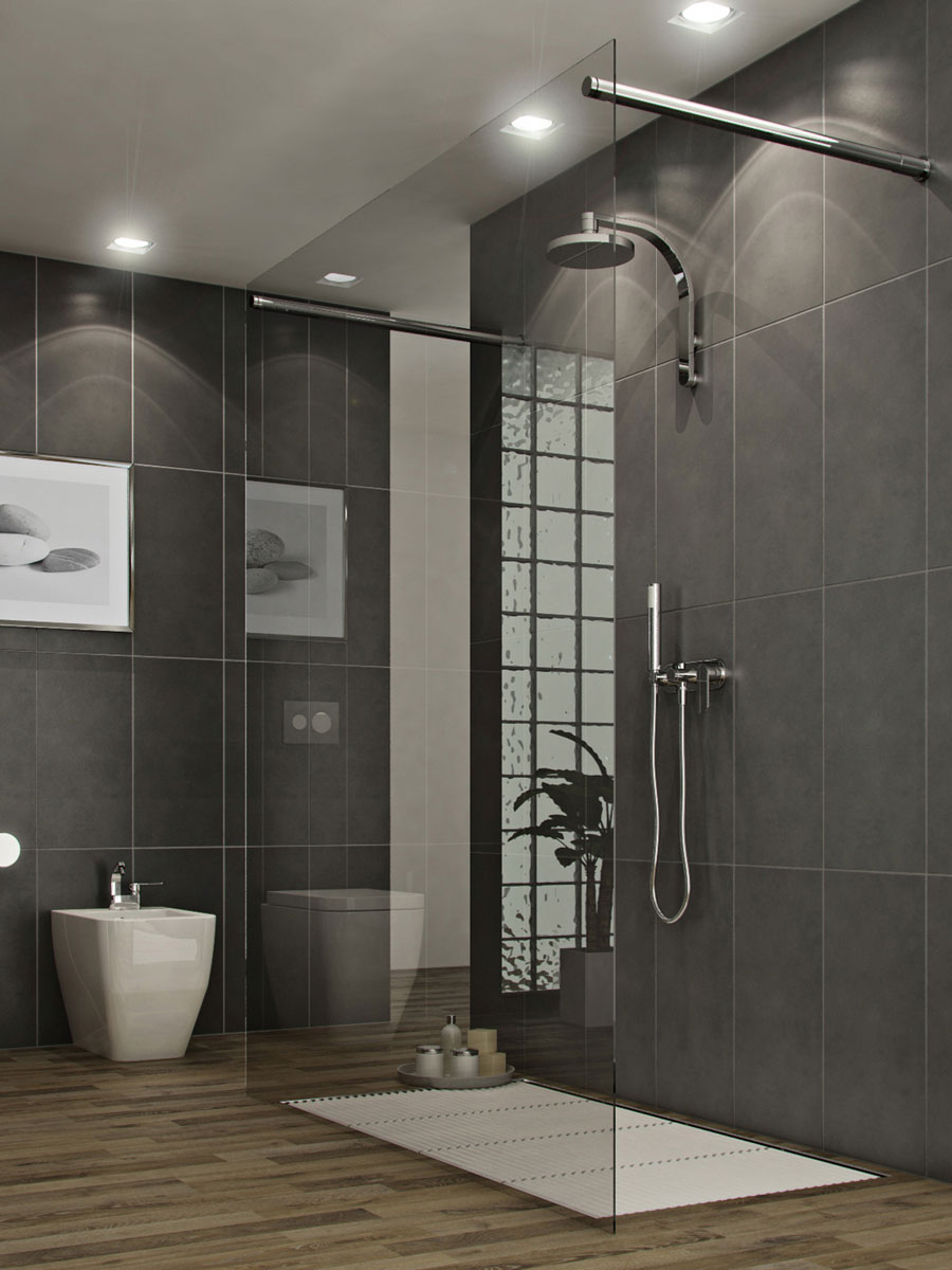 Bathroom Shower With Translucent Bathroom Shower Ideas Mixed With Grey Tile Backsplash Design And Large White Urinal Bathroom Shower Bathroom Ideas For Your Modern Home Design