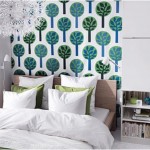 Decorative Wall Green Tree Decorative Wall Art With Green Colors And White Pillows Plus Bed Sheets Ideas Furniture 17 Small Space Living Design Ideas From IKEA