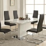 Black Leather Modern Trendy Black Leather Chairs And Modern White Dining Room Table Set Design Feat Large Shag Rug Idea Dining Room  Recreating Overwhelming Vibe In Favorite Family Spot Via Modern Dining Room Sets 