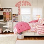 Curvy White In Trendy Curvy White Computer Desk In Nice Teen Room Ideas With Gorgeous Bedding Sets And Pink Wall Art Beautiful Teen Girl Room Interior Design Embellished With Charming Wall Decor