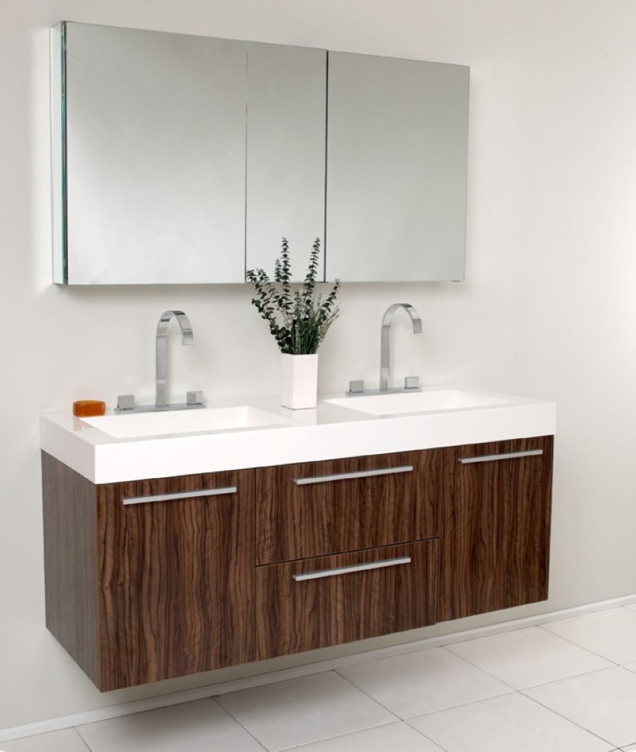 Mirror Without Feat Trendy Mirror Without Frame Design Feat Silver Faucets And Modern Hanging Bathroom Sink Cabinet Idea Bathroom  Taking A Lot Of Benefit From Inspiring Sink Cabinet In Bathroom 